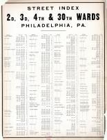 Index - Street, Philadelphia 1905 Wards 2 - 3 - 4 - 30 new